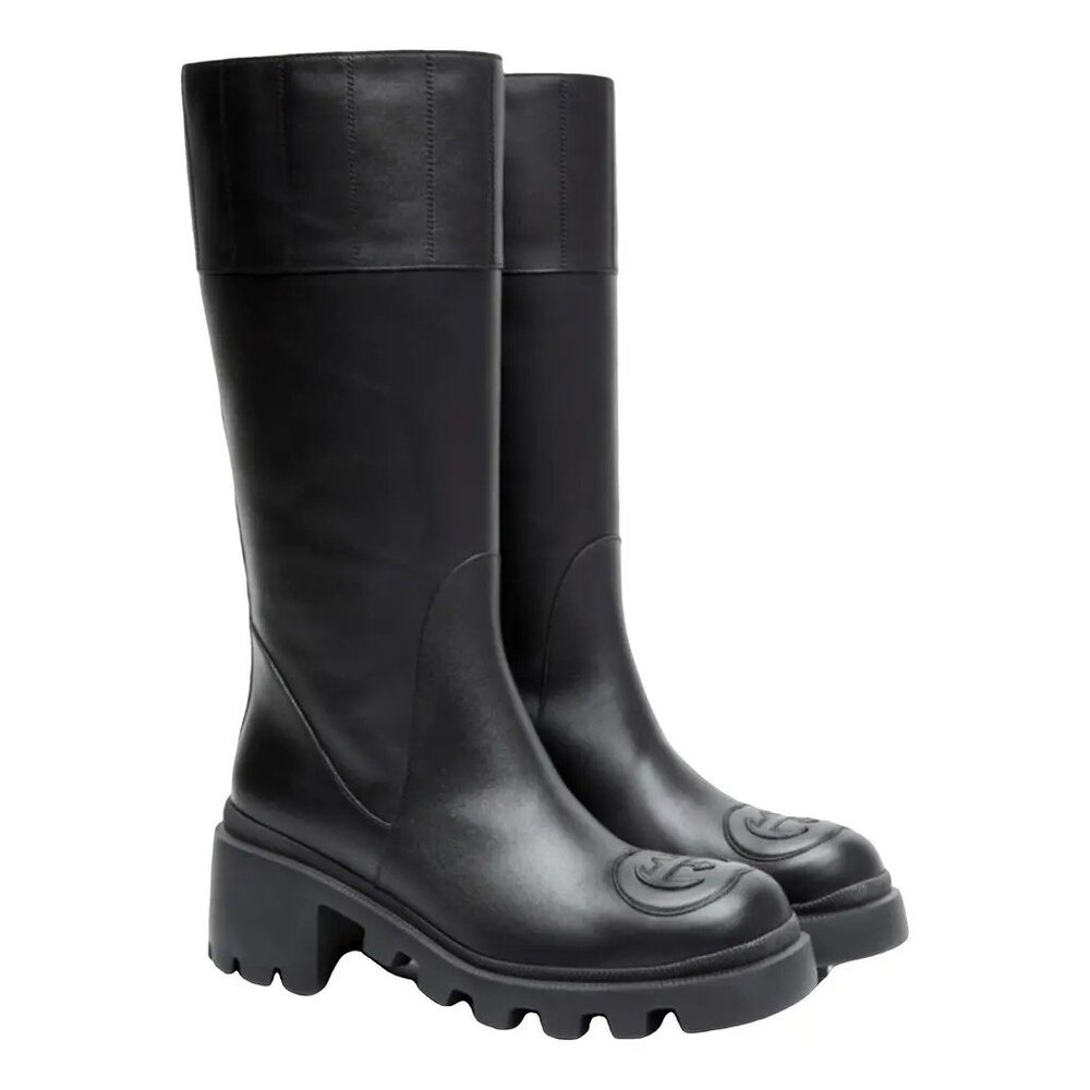 GUCCI Black high boots leather Interlocking G - Retail $1699